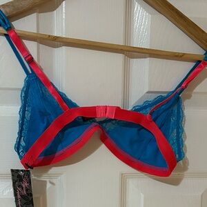 Blue and Pink Lace Bralette